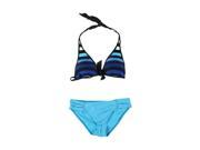 Tommy Bahama Womens Striped Brief 2 Piece Bikini bajablue XS