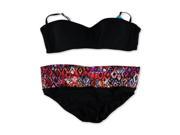 Profile Womens Padded Bnaded Brief 2 Piece Bandeau multipnkblk 16