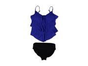 MagicSuit Womens Solid Hi Waist 2 Piece Tankini twilightblublk 14