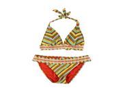 Lucky Brand Womens Santiago Side Tab 2 Piece Bikini sunrise M