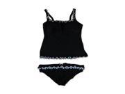 Profile Womens City Lights Ruffle Brief 2 Piece Tankini black 16