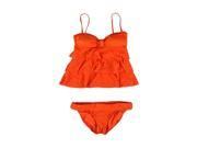 Kenneth Cole Womens Tiered Banded 2 Piece Tankini fan S