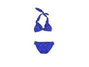 Becca Womens Taj Mahal Crochet 2 Piece Bikini ocean M