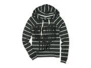 Ecko Unltd. Womens Popover Stripe Hooded Embellished T Shirt black S