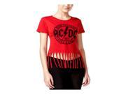 Hybrid Womens AC DC Fringe Graphic T Shirt red M