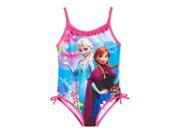 Disney Girls Anna And Elsa One Piece Tank Swimsuit blue 4