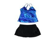 MiracleSuit Womens Free Flow Roswell Skirt 2 Piece Tankini blublack 14