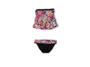 Kenneth Cole Womens Paisley Banded 2 Piece Bandeau black M