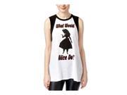 Disney Womens What Would Alice Do? Muscle Tank Top whtblk L
