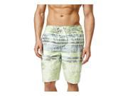 Speedo Mens Palm Striped Swim Bottom Board Shorts popgreen M