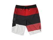 O Neill Mens Lennox Multi Stripe Swim Bottom Board Shorts red 34