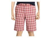 IZOD Mens Plaid Flat Front Athletic Workout Shorts nantucketred 38