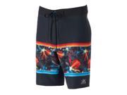 ZeroXposur Mens Shark Swim Bottom Board Shorts blkstellar 30