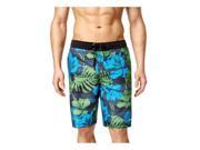 Speedo Mens Tropical Print Swim Bottom Trunks black S