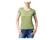 Mighty Fine Womens Army Ringer Graphic T Shirt whitegreen L