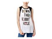 Disney Womens Down The Rabbit Hole Muscle Tank Top whtblk XS