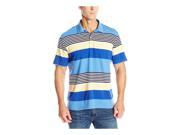 IZOD Mens Autostripe SS Rugby Polo Shirt bluerevival 2XL