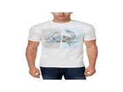 Club Room Mens Split Crab Graphic T Shirt white M