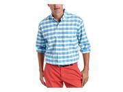 IZOD Mens Plaid Button Up Shirt saltwateroxford S