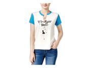 Disney Womens Tinkerbell Graphic T Shirt ivoryblue L