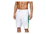 Speedo Mens Ombre Splice Volley Swim Bottom Board Shorts white L