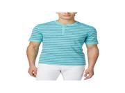 Club Room Mens Striped Henley Shirt mentholmint LT