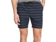 Kenneth Cole Mens Stripe Drawstring Casual Walking Shorts indigocombo M