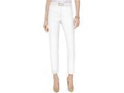 Charter Club Womens Belted Tummy Control Casual Trousers brightwht 14x28