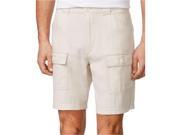 Tasso Elba Mens Linen Blend Casual Cargo Shorts natural 34