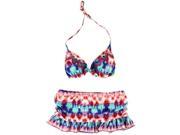 Kenneth Cole Womens Native Skirtini 2 Piece Bikini mlt M