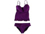 Profile Womens Starlet Ruffle Brief 2 Piece Tankini violet 14