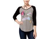 Dreamworks Womens Trolls Character Graphic T Shirt dkhtrgryblk M