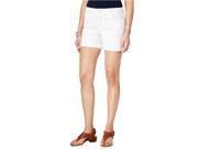 Tommy Hilfiger Womens White Washed Cuffed Casual Denim Shorts 100 18