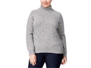 Karen Scott Womens Marled Turtleneck Pullover Sweater winterwhtmrl 3XL