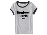 Aeropostale Girls Bonjour Paris Embellished T Shirt 072 S