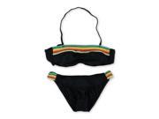 Local Motion Womens Rainbow 2 Piece Bikini black XS