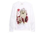 American Rag Mens Santa Dog Face Swap Sweatshirt white XL