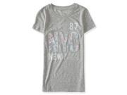 Aeropostale Womens Floral Filled NYC Graphic T Shirt 052 XS