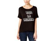 Retro Brand Womens Viva La Weekend Graphic T Shirt black XS