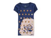 Aeropostale Girls Glitter Dotted Rose Graphic T Shirt 467 L