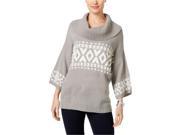 Style co. Womens Fair Isle Cowl Pullover Sweater boldgreyhthr XL