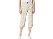 Style co. Womens Capri Mid Rise Casual Cargo Pants stonewall 6x23