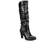 Style co. Womens Ruddyy Faux Leather Riding Boots black 8