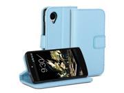 GMYLE R Aqua Blue PU Leather Magnetic Protective Flip Folio Slim Fit Wallet Purse Stand Case Cover for Google Nexus 5