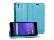 Wallet Case Simple for Sony Xperia Z2 Sirius Teal Wallet Stand Case Cover with Card Slots and Money Pocket
