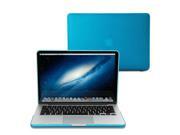Aqua Blue Frosted Rubber Coated See Thru Hard Shell Snap On Case Skin Cover forMacBook Pro 13 inch with Retina display