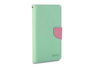 GMYLEWallet Case Classic for HTC One 2 Plus M8 [The All New ONE] Mint Green Pink Cross Pattern Slim Stand Cover