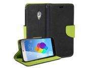 GMYLEWallet Case Classic for Meizu MX3 Black Wasabi Green Cross Pattern Slim Wallet Case Flip Stand Cover