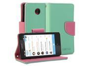 Mint Green Pink with Cross Pattern Protective Flip Folio Slim Fit Wallet Stand Case Cover for Nokia X X