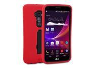 GMYLE R Heavy Duty Armor Stand Case for LG G Flex Red TPU PC Hybrid Protective Slim Fit Kickstand Case